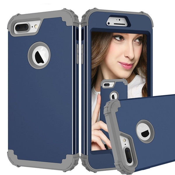 360 Shock Armor Case For iPhone X 7 6 6S Plus Fundas High Quality Durbale 3 in 1 Hybrid PC+TPU Back Cover Anti-Knock Phone Cases