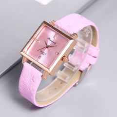 Women's Watch Elegant Khaki Simple Minimalism Quartz Casual Watch Ladies Rhinestone Wristwatch Leather Colck Zegarki Damskie@50