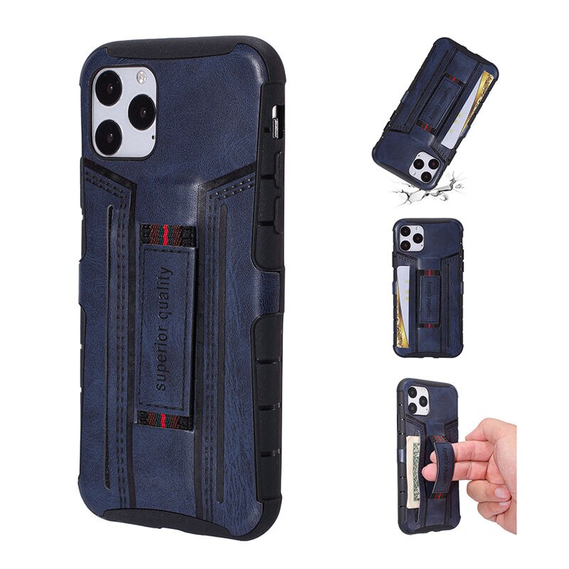 PU Leather Finger Ring Armor Phone Cases For iPhone 11 11 Pro Max XR XS Max X 8 7 6 6S Plus Soft Silicone Shockproof Back Cover