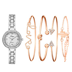 Women Watches Diamond Bracelet Set Watches Ladies Casual Alloy Rose Gold Band Quartz Wristwatch Female Clock 2020 Zegarek Damski
