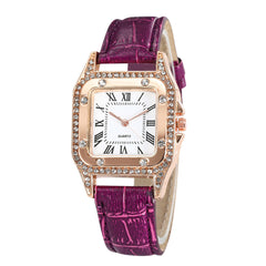 Simple Women Watches Rhinestone Dial Luxury Watches Ladies Casual Leather Band Quartz Wristwatch Female Clock Zegarek Damski*M