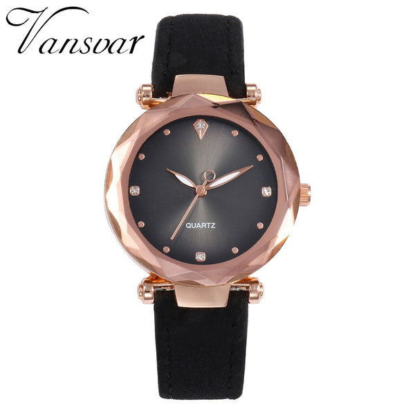 Luxury Women Watches Dot Irregular Dial Ladies Quartz Wristwatch Solid Color Leather Strap Business Style Clock Montre Femme@50