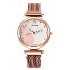 2020 Women Watches Simple A Watch Magnet Buckle Cute Cat Ladies Analog Quartz Wristwatches Magnet Buckle Gift NEW Montre Femme*M