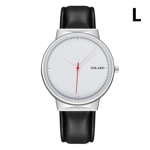 Casual Quartz Clock Round Dial Three-pin Trend Leather Strap Scale Watch Fashion Men's Watches Reloj Hombre