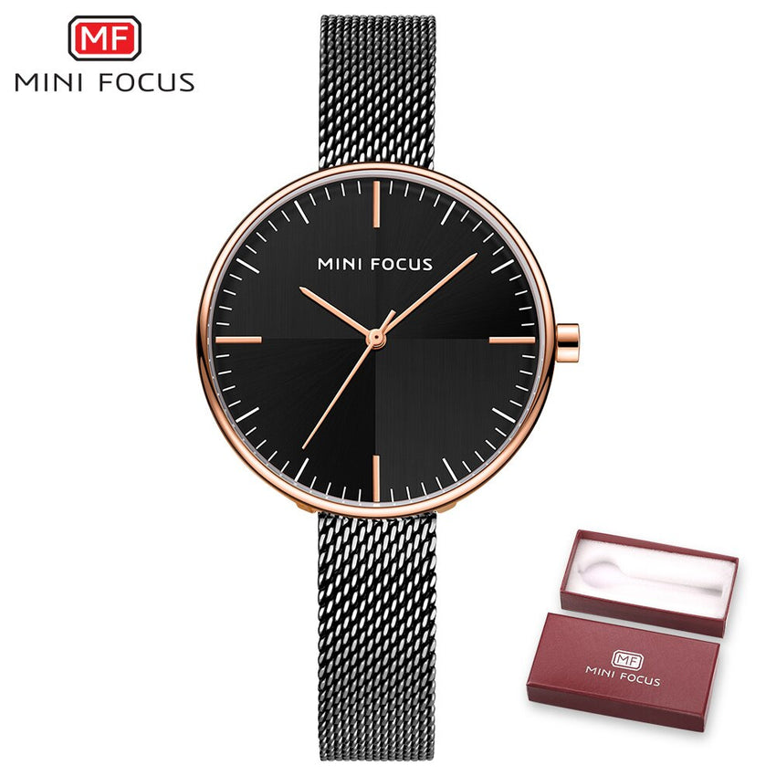 MINIFOCUS Thin Simple Quartz Watch Women Clock Mechanism Womens Watches Top Brand Luxury Women's Casual Dress Relogio Feminino