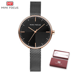 MINIFOCUS Thin Simple Quartz Watch Women Clock Mechanism Womens Watches Top Brand Luxury Women's Casual Dress Relogio Feminino