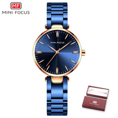 MINIFOUCS Women Watches Gold Rosegold Stainless Steel Quartz Watch Women Lady Watch For Woman Luxury Brand Fashion Wristwatches