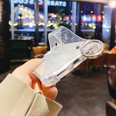 Glitter Powder Holder Phone Case For iPhone 11 XS Max XR X 8 7 6 6s Plus Transparent Wrist Strap Cover For iPhone 11 Pro Max