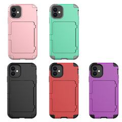3 In 1 Credit Card Holder Phone Case For iPhone 11 11 Pro Max 6 6S 7 8 Plus XR XS Max X XS With Makeup Mirror Stand Holder Cover
