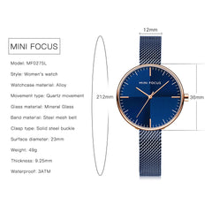 MINIFOCUS Thin Simple Quartz Watch Women Clock Mechanism Womens Watches Top Brand Luxury Women's Casual Dress Relogio Feminino