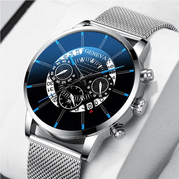 2019 Geneva Fashion Simple Men Watch Stainless Steel Business Mens Clock Quartz Wrist Watches Reloj Hombre Relogio Masculino