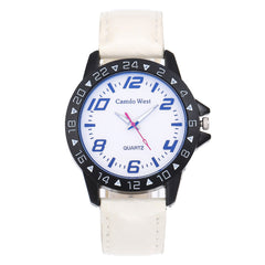 Fashion Women Watches Design Leather Strap Ladies Analog Quartz Wristwatch Blue Glass Gemstone Dial Clock Zegarki Damskie@50