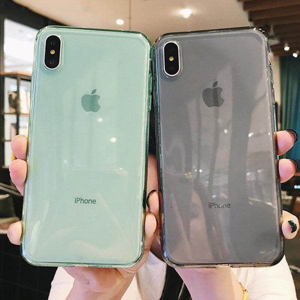 TIKITAKA For iPhone 7 Phone Case Clear Solid Candy Color For iPhone 11Pro XS Max 6 6s 7 8 Plus X XR Soft TPU Silicone Back Cover