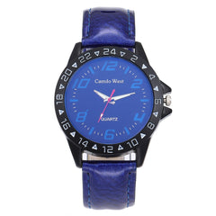 Fashion Women Watches Design Leather Strap Ladies Analog Quartz Wristwatch Blue Glass Gemstone Dial Clock Zegarki Damskie@50