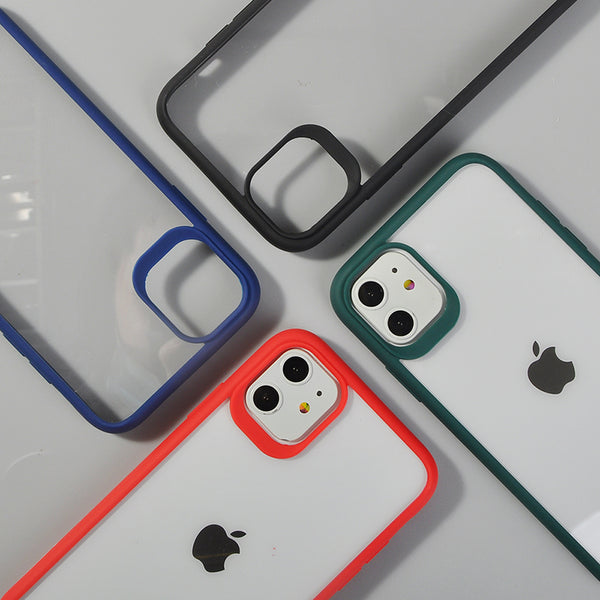 Transparent 2 in 1 Bumper Shockproof Phone Case For iPhone 11 Pro XR XS Max X 7 8 Plus Clear Acrylic Back Cover For iPhone 7 8