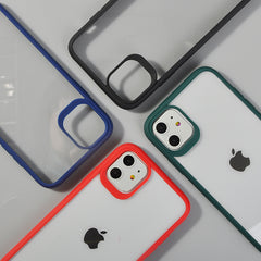 Transparent 2 in 1 Bumper Shockproof Phone Case For iPhone 11 Pro XR XS Max X 7 8 Plus Clear Acrylic Back Cover For iPhone 7 8