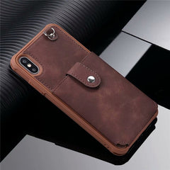 Mirror PU Leather Multi Card Holders Case For iPhone XR XS Max Case Back Cover Card Wallet Retro For iPhone 6 6s 7 8 Plus X Case