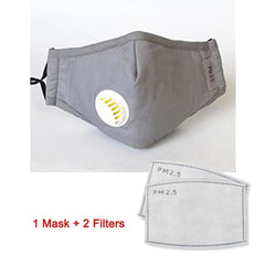 PM2.5 Anti Pollution Mask Dust Respirator Washable Reusable Masks With Valve Filter Cotton Unisex Mouth Muffle