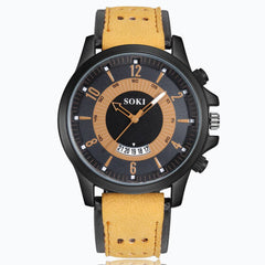 Men's watch Couple Leather Band Analog Quartz Round Business Wrist Watch Man watches mens 2019 relogios masculinos
