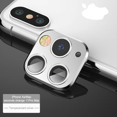 Modified Metal Sticker Camera Lens Seconds Change Cover For iPhone X XS MAX Fake Camera For iPhone 11 Pro Max Glass Protector