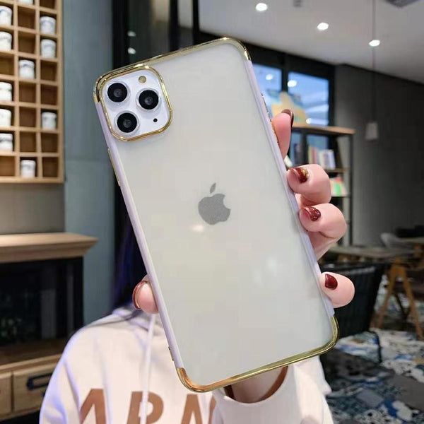 Electroplated Transparent Phone Case For iPhone 11 Pro Max XR XS Max X 7 8 Plus Ultra-thin Soft Silicone Matte Clear Back Cover