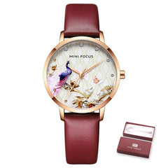 MINI FOCUS Women Watches Waterproof Blue Watch Leather Brand Luxury Fashion Casual Christmas Dress Quartz Womans Watch Ladies