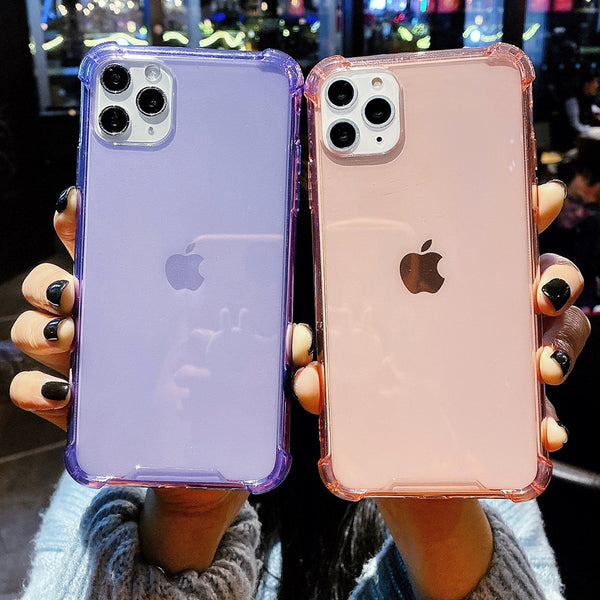 Shockproof Bumper Transparent Phone Case For iPhone 11 Pro Max XR X XS Max 8 7 6 6S Plus Clear protection Silicone Back Cover
