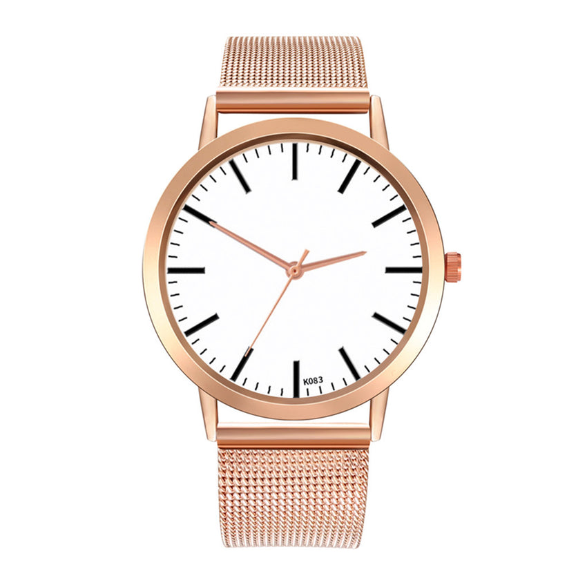 Business Style  Women Watches Black Scale Dial Ladies Quartz Wristwatch Fashion Mesh Belt Strap Casual Clock Zegarki Damskie@50