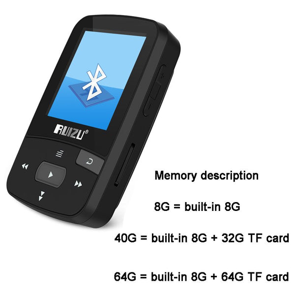 RUIZU X50 Sport Bluetooth MP3 music player Recorder FM Radio Supprot SD Card Clip Bluetooth MP3 player 8GB PK RUIZU X06 X18 X26