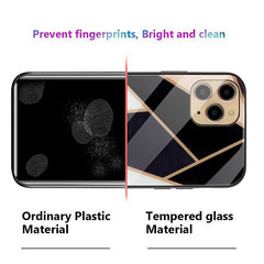 Glass  Case For iPhone 11 X XS MAX XR 6 6S 7 8 Plus Phone Cases Tempered Glass Geometric Marble Pattern Cover For iPhone XS Max