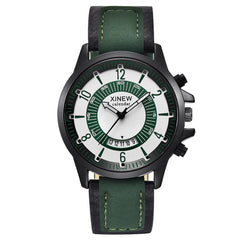 Men's Watch Military Sports Quartz Watches Luxury Green Leather Outdoor Fashion High Quality Clock Relogio Masculino