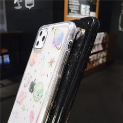 TIKITAKA Glitter Bling Stars Moon Case For iPhone 11 Pro X XR XS Max 7 8 6 6s Plus Clear Planet Phone Cases Soft TPU Back Cover