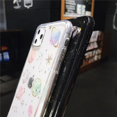 TIKITAKA Glitter Bling Stars Moon Case For iPhone 11 Pro X XR XS Max 7 8 6 6s Plus Clear Planet Phone Cases Soft TPU Back Cover