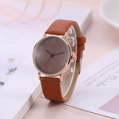Fashion Women's Luxury Unique Leather Band Analog Quartz WristWatch Golden Ladies Watch Women Top Style Dress Clock Reloj Mujer*