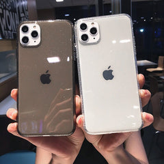 Glitter Shockproof Frame Phone Case For iPhone 11 11Pro Max XR X XS Max 8 7 6 6S Plus Soft TPU Shining Transparent Back Cover