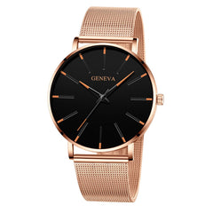 Men Watch Mesh Band Stainless Steel Analog Quartz Wristwatch Simple Unisex Business Profile Silver Gift MinimalismReloj Hombre@5