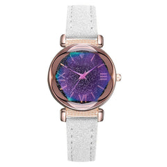 Best Selling Women Watches Fashion Leather Strap  Dial Ladies Quartz Wristwatch  Romantic Starry Sky Clock Gift Zegarki Damskie@