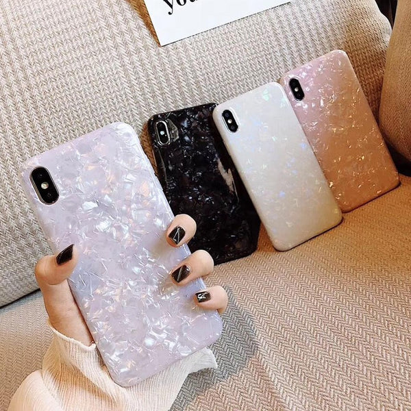 Glitter Phone Case For iPhone 11Pro 7 8 Plus Dream Shell Pattern Cases For iPhone XR XS Max 7 6 6S Plus Soft TPU Silicone Cover