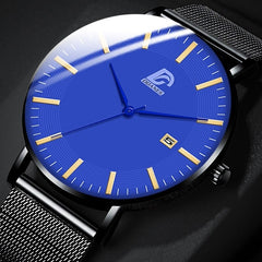 Reloj Hombre 2020 Luxury Mens Fashion Business Minimalist Watches Ultra Thin Stainless Steel Mesh Belt Analog Quartz Wrist Watch