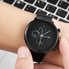 YOLAKO To Brand Fashion Men's Watch Casual Calendar Clock Alloy Mesh Belt Ultra-thin Mesh Belt Quartz Watches Chronograph