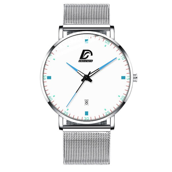 2020 Fashion Mens Business Minimalist Watches Luxury Ultra Thin Stainless Steel Mesh Belt Analog Quartz Watch relogio masculino
