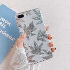 Gold Leaves Transparent Case For iPhone 11 8 7 Plus X XS Max XR Clear Back Cover Soft Silicone Cover For iPhone 11 Pro Max