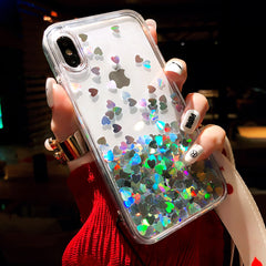 Love heart Sequins quicksand Case for iphone 11 Pro 11 Pro MAX XS Max XR X 8 7 6 Plus Shining Dynamic liquid glitter Phone Cover
