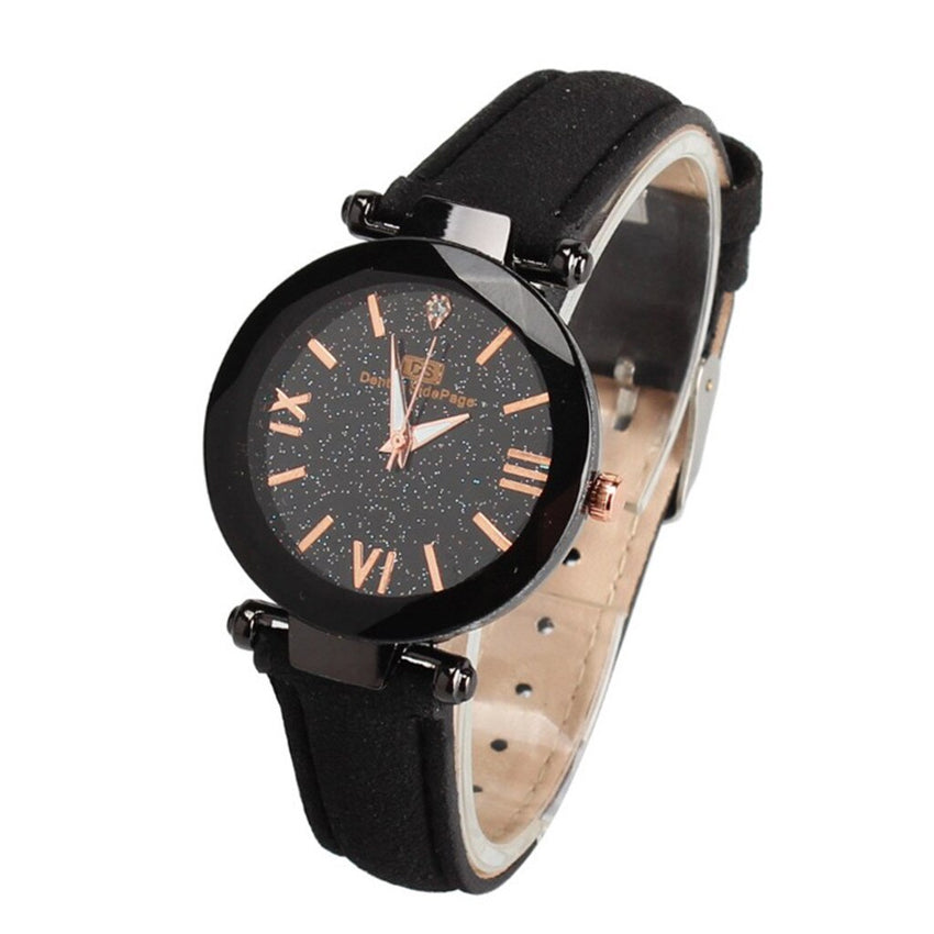 Luxury Women's Watches Starry Sky Dial Ladies Fashion Quartz Wristwatch Soild Color Strap Clock Casual Dress Reloj Mujer 2019@50