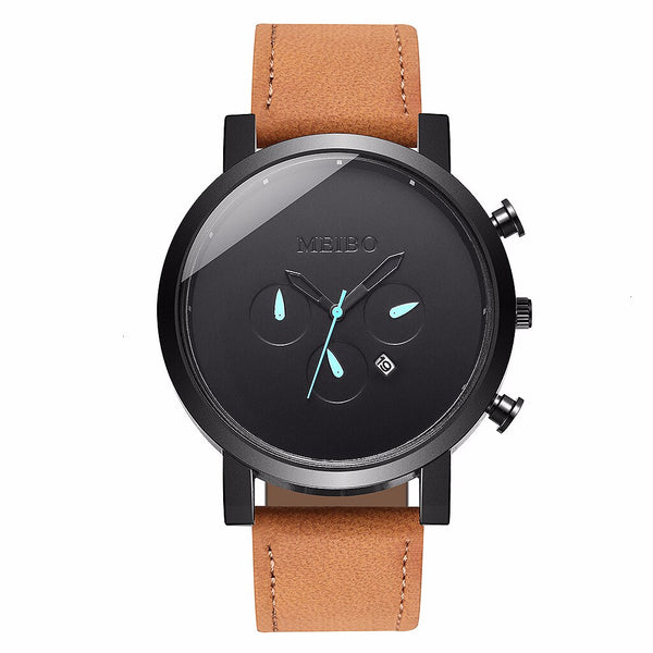 New Men's Watch Casual Large Dial Calendar Clock Simple Belt Wild Sport Quartz Watches for Men Erkek Kol Saati Relogio Masculino