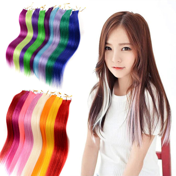 New Fashion 55cm Long Wig Piece Hair Tinsel Sparkle Glitter Highlight False Hair Strand Party Makeup Hair Extensions Accessories