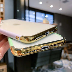 Electroplated Transparent Phone Case For iPhone 11 Pro Max XR XS Max X 7 8 Plus Ultra-thin Soft Silicone Matte Clear Back Cover