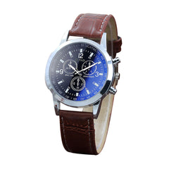 Fashion Men's Watch Leather Belt Sport Luxury Glass Quartz Hour Wristwatch Analog Watch Business Gift Clock 2020 Dropship 1 Pc@