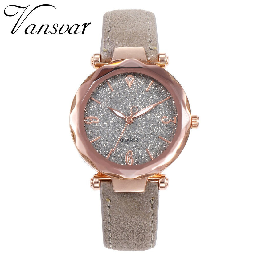 Luxury Women Watches Irregular Number Dial Ladies Starry Sky Analog Quartz Wristwatch Design Leather Clock Relogio Feminino@50