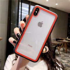 Colorful Frame Shockproof Tempered Glass Phone Case For iphone 11Pro Max XR XS Max 8 7 6 6s Plus Silicone Transparent Back Cover